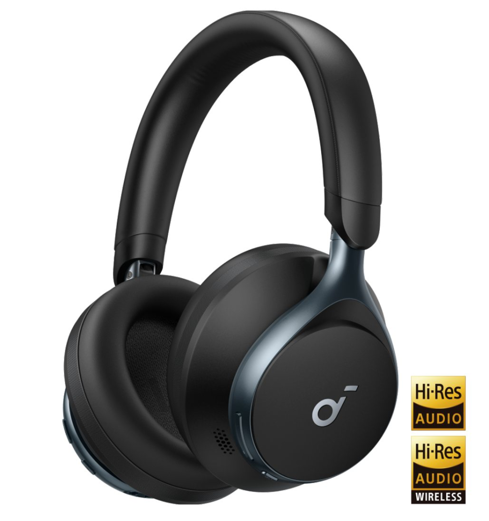 Anker Soundcore Space One over-ear noise cancelling headphones folded flat